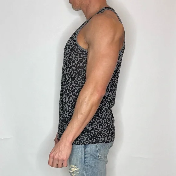 Men's Leopard Print Tank Top - Picture 2 of 8